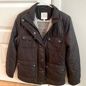 Thread and Supply MIXED MEDIA QUILTED SHERPA JACKET - NWOT